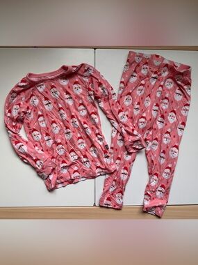 Macaron + Me Bamboo Holiday Christmas Santa Claus Pajamas PJs Shirt Pants 18-24m